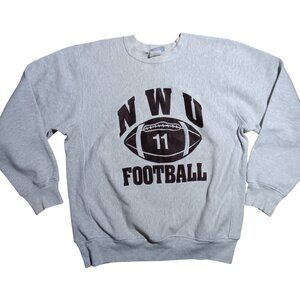 Vintage XL Reverse Weave Sweat Shirt NWU Football Gray Sportswear Made In USA